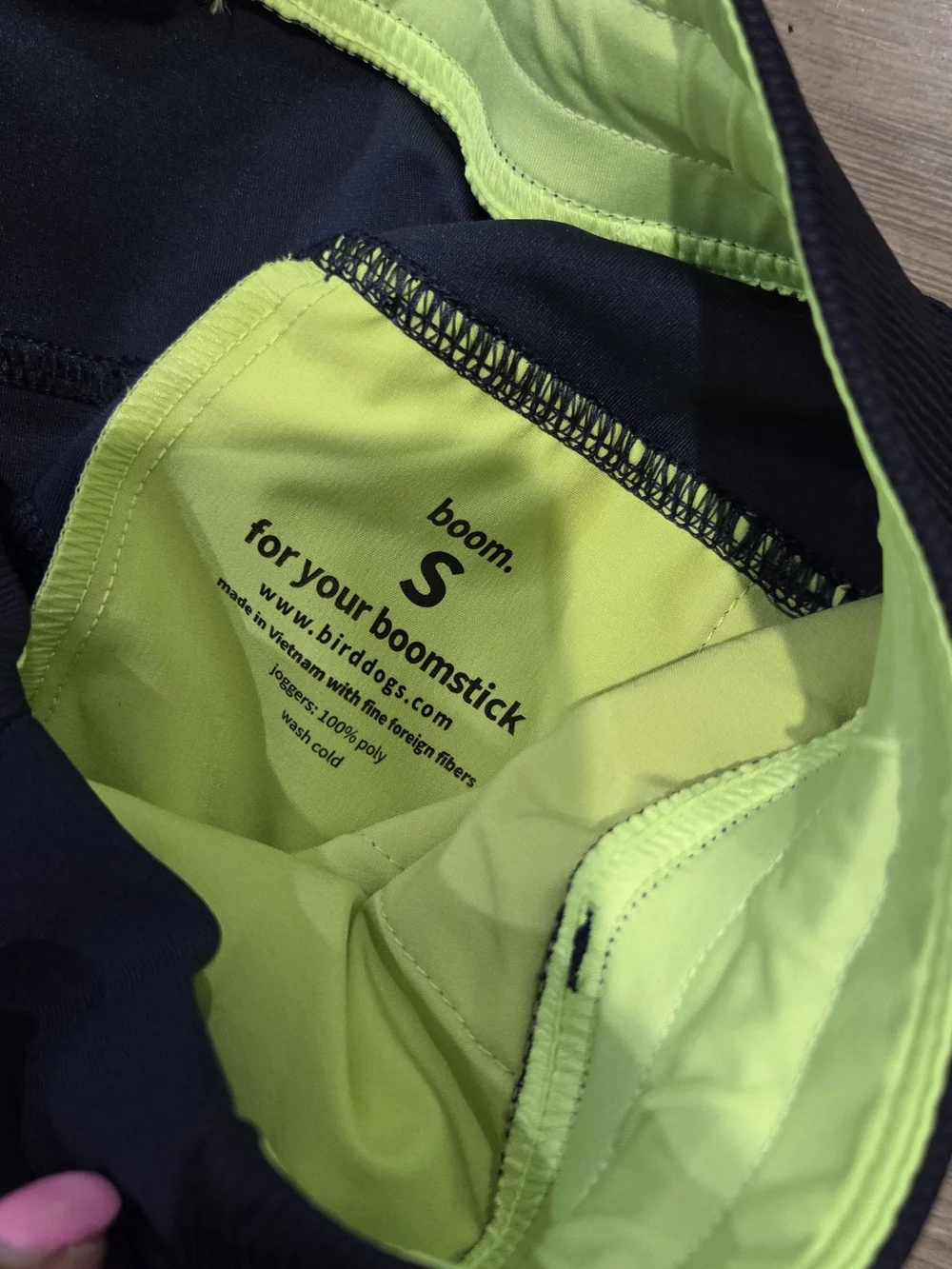 Birddogs Navy Jogger Pants with Neon Lime Waistband
